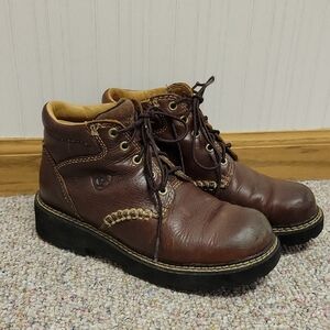 Ariat Round Toe Work Boot Women's Sz 6.5 Leather Utility farm cottagecore